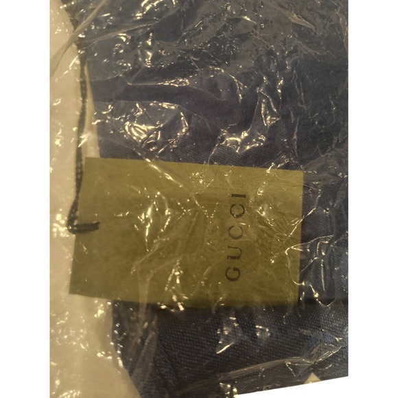 Gucci GG Jacquard Wool Silk Blend Scarf Shawl Wrap Blue Sapphire Luxury NWT - Picture 5 of 5